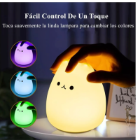 🌈 Lámpara Gato LED Silicona – Colores Intermitentes y Suaves