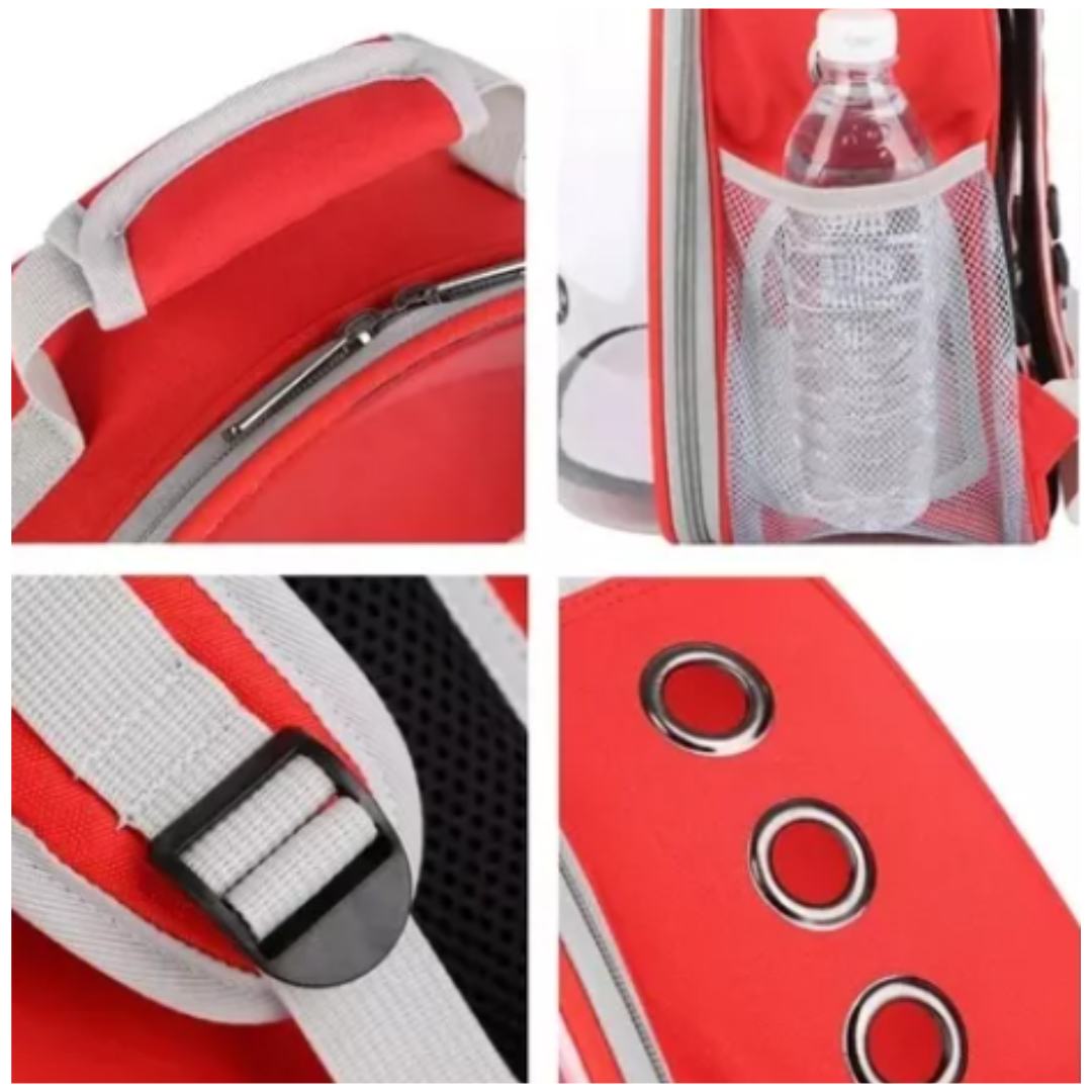 🚀 Mochila Transportadora Estilo Nave Espacial – Ideal para gatos y perros pequeños.