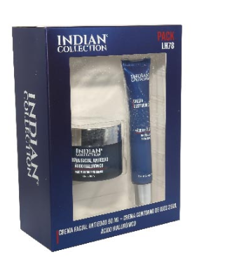 💧 Pack Anti-Edad para Hombre – Indian Collection: Crema Facial 50 ml + Contorno de Ojos 25 ml con Ácido Hialurónico