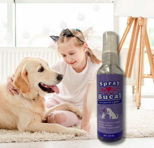 “Frescura al Instante – Spray Bucal Natural para Perros y Gatos”
